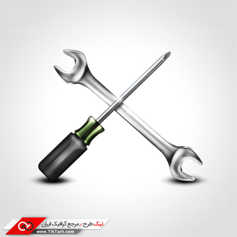 تصویر المان واقع گرایانه آچار و پیچ گوشتی
