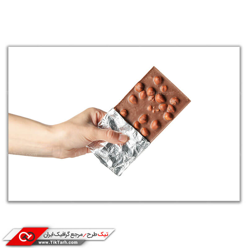 تصویر باکیفیت شکلات تخته ای فندقی