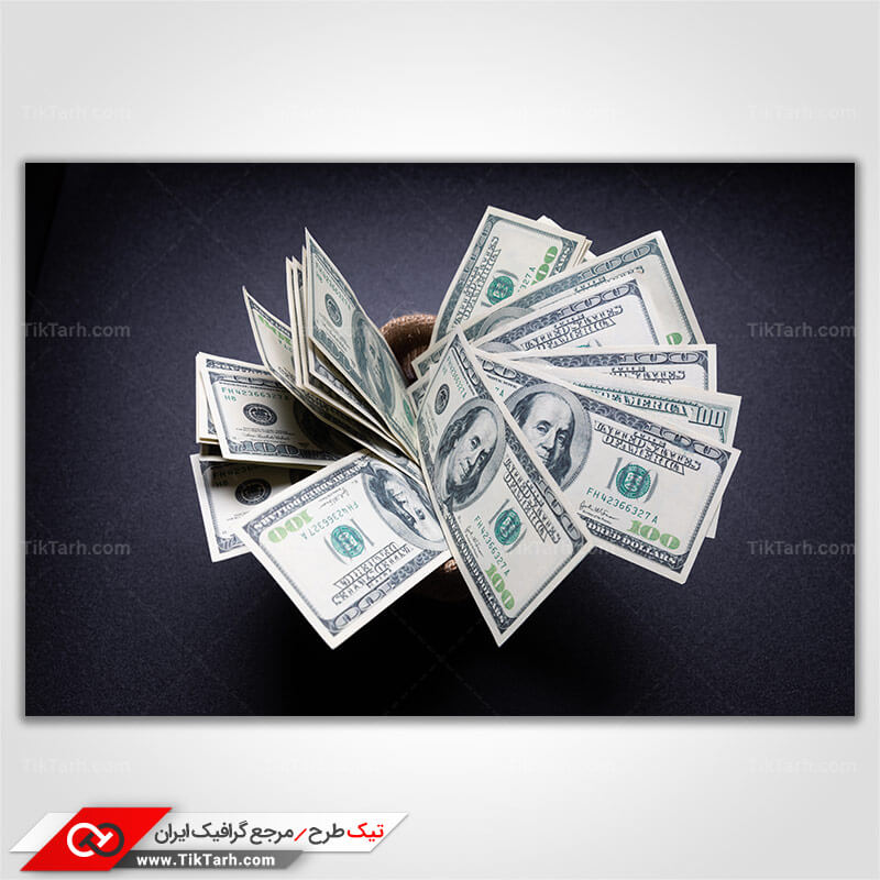 تصویر با کیفیت اسکناس های 100 دلاری