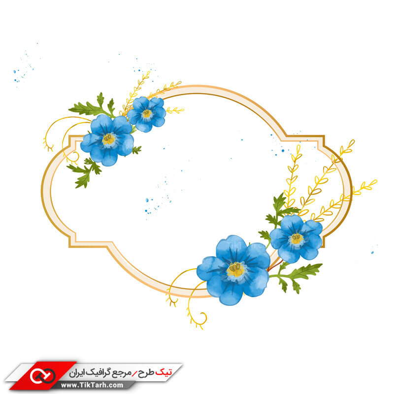 طرح لایه باز با طرح کادر بیضی با گل