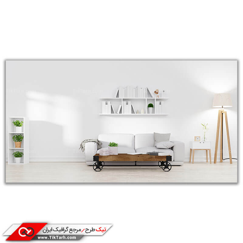 تصویر با کیفیت دکوراسیون داخلی با تم سفید