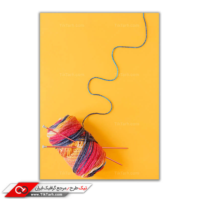 تصویر باکیفیت میل بافتنی و کاموا رنگی