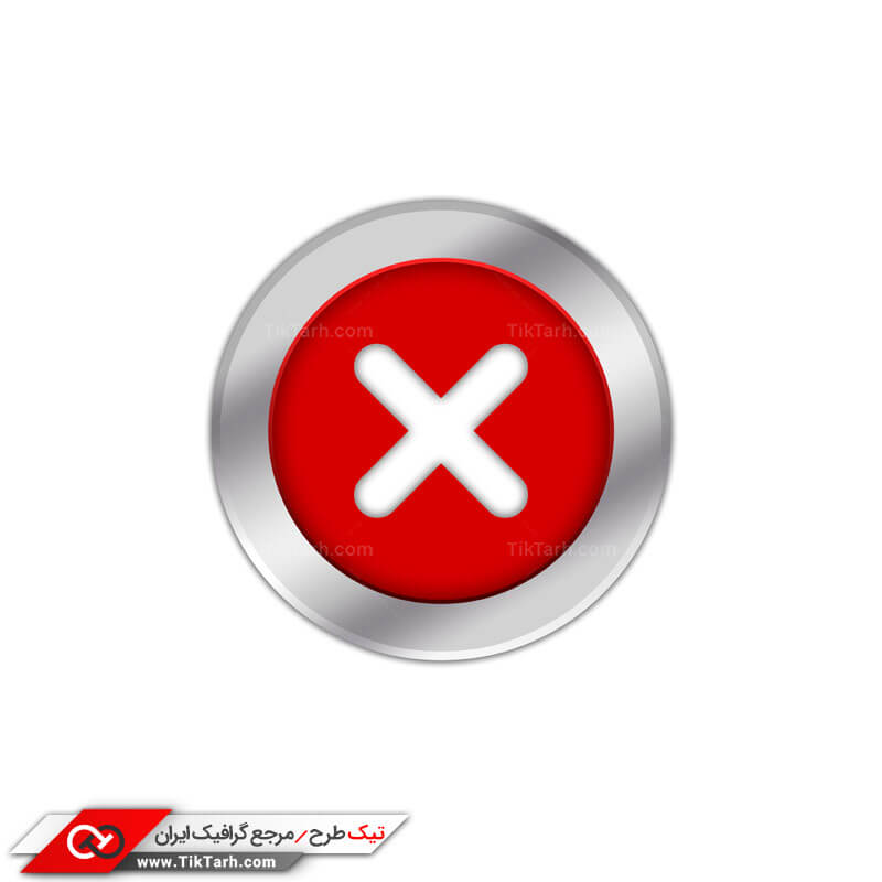 دانلود طرح لایه باز دکمه بستن قرمز