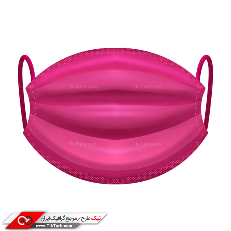 طرح کلیپ آرت ماسک سه لایه صورتی