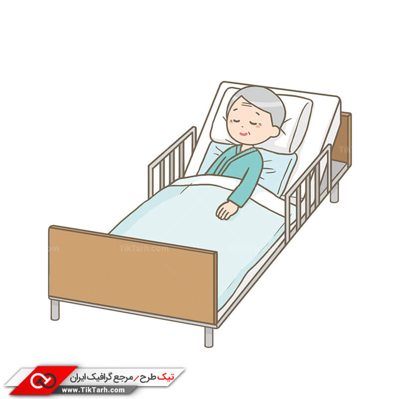 طرح کلیپ آرت پیرزن بیمار