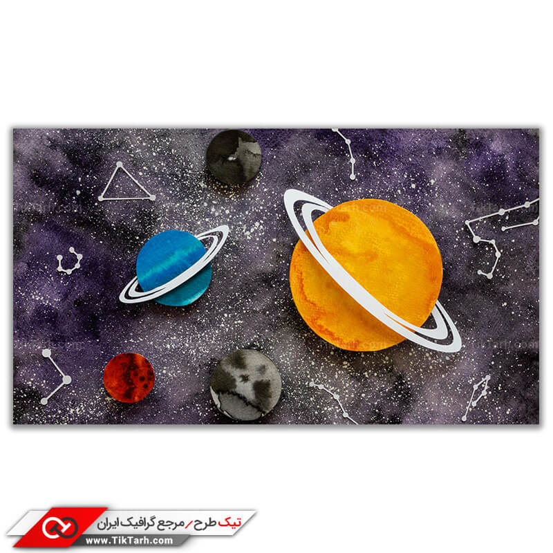دانلود تصویر گرافیکی فانتزی منظومه شمسی