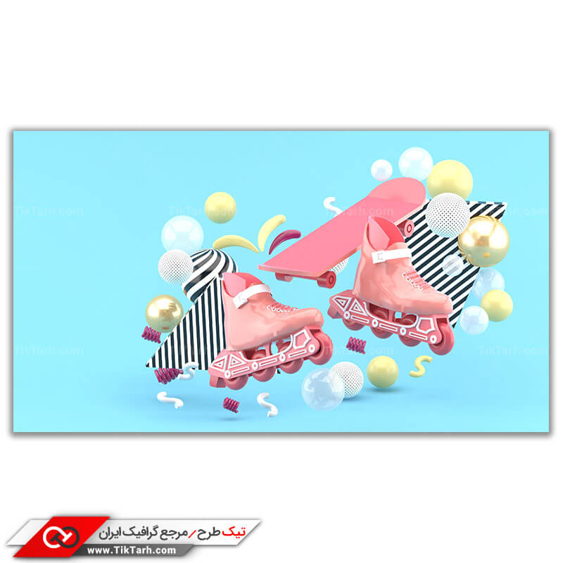 عکس باکیفیت از اسکیت صورتی