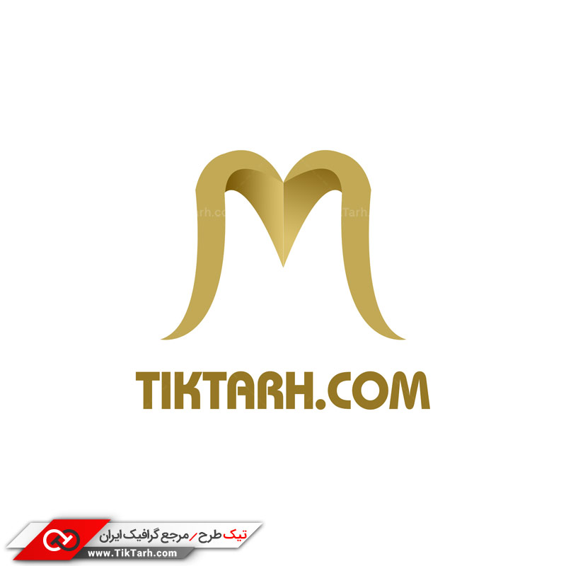 طرح لایه باز لوگو حرف M