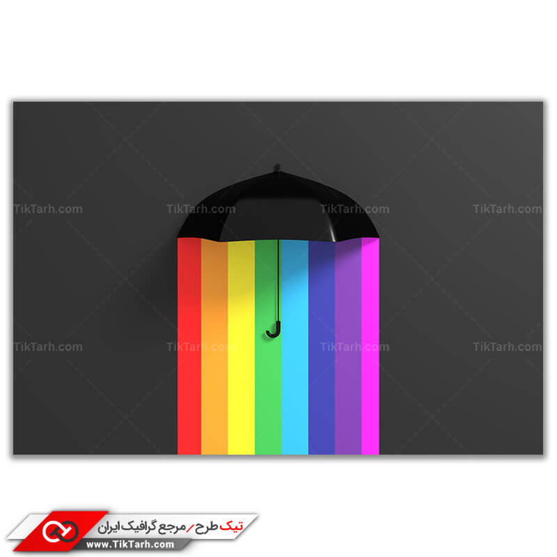 تصویر باکیفیت چتر رنگین کمانی