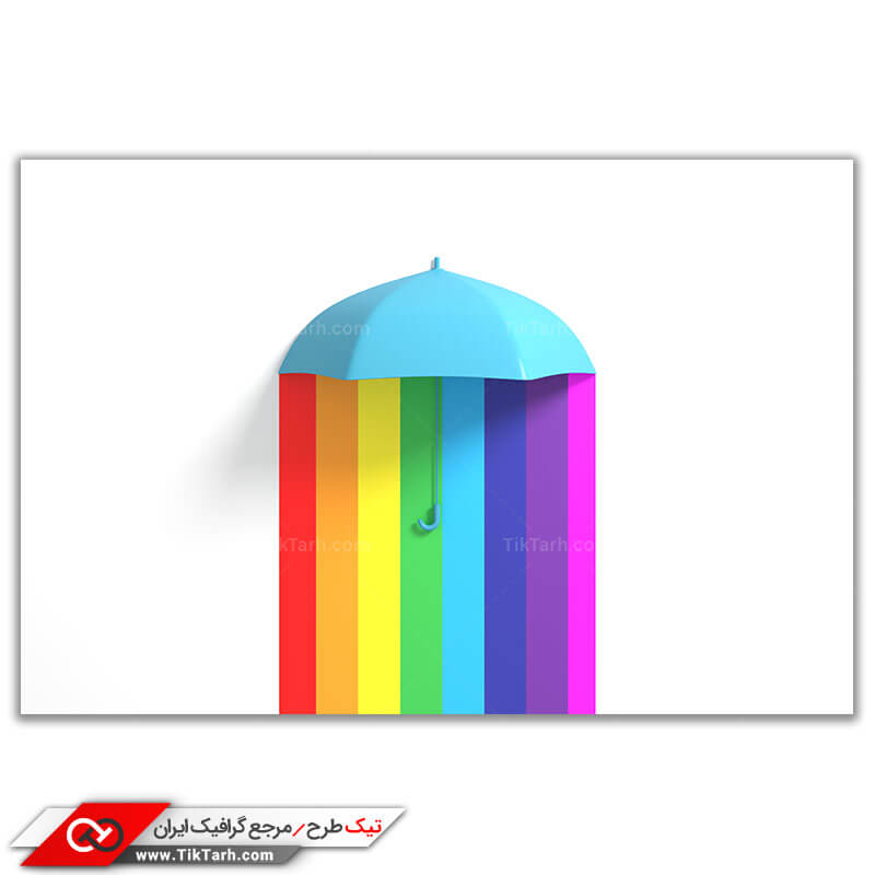دانلود تصویر باکیفیت چتر رنگین کمانی