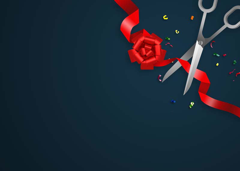 پس زمینه لایه باز روبان افتتاح