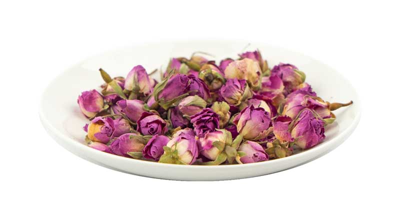 طرح باکیفیت گل محمدی خشک داخل بشقاب