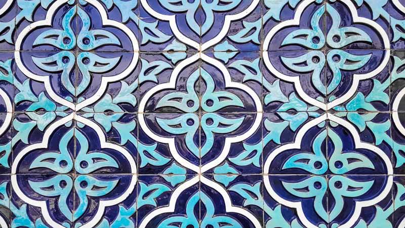 دانلود تصویر باکیفیت کاشی کاری مسجد ازبکستان