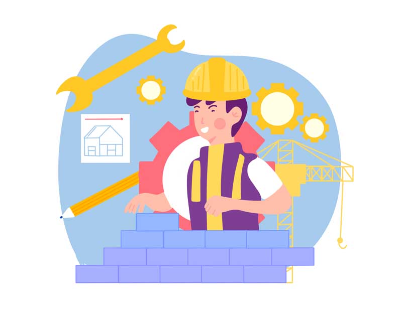 وکتور مفهومی لایه باز با طرح مهندس مکانیک