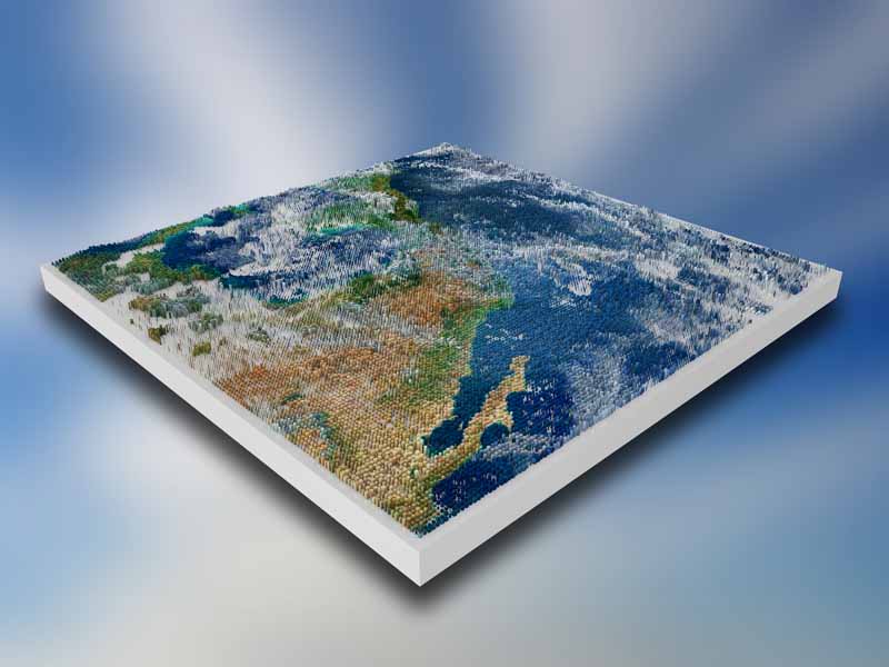 عکس سه بعدی نقشه پیکسلی زمین