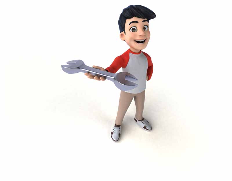 عکس کارتونی پسرک و آچار