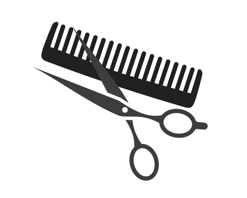 طرح کلیپ آرت شانه و قیچی آرایشگاه