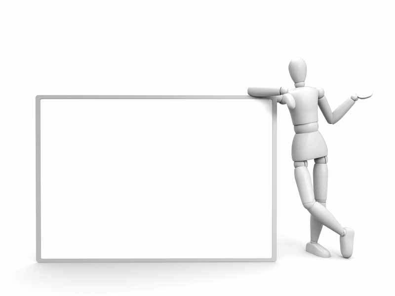 دانلود عکس آدمک کنار کادر نوشته