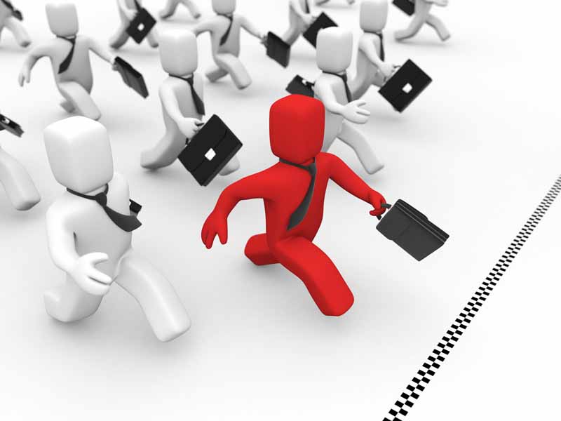 عکس دویدن آدمک ها به سوی خط پایان