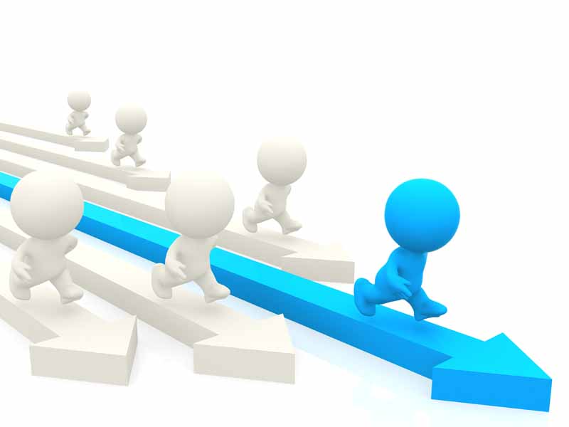 عکس رقابت آدمک ها برای رسیدن به هدف