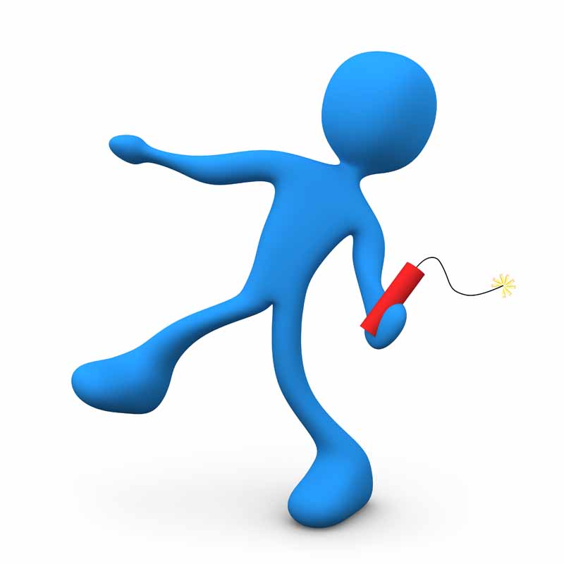 عکس آدمک در حال پرتاب دینامیت