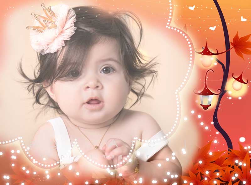 قاب عکس لایه باز کودکانه با طرح پاییز
