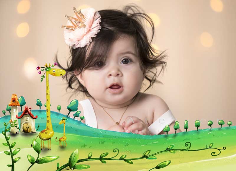قاب عکس لایه باز کودکانه زرافه