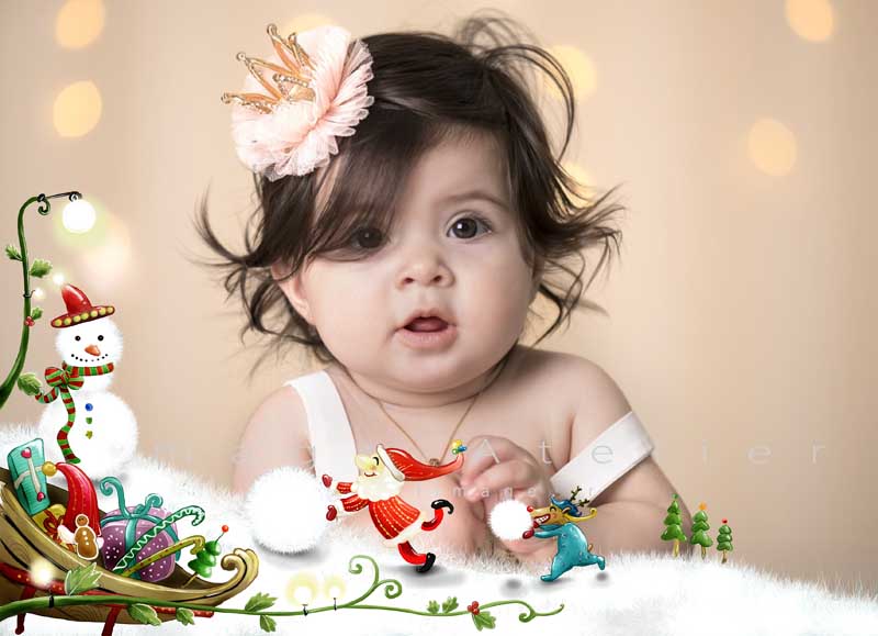 قاب عکس لایه باز کودکانه کریسمس