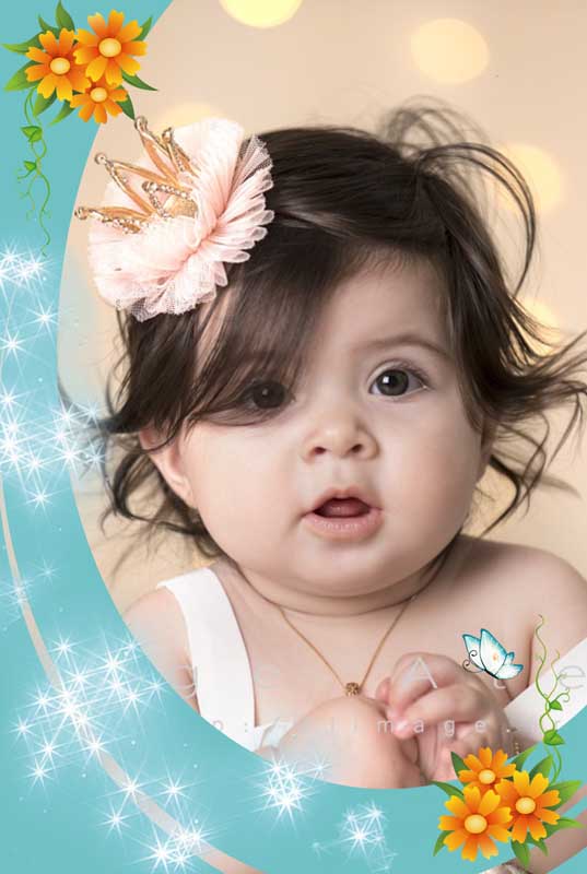 قاب عکس لایه باز کودکانه گلهای نارنجی