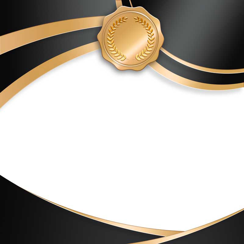 طرح پس زمینه لوح افتخار طلایی و مشکی