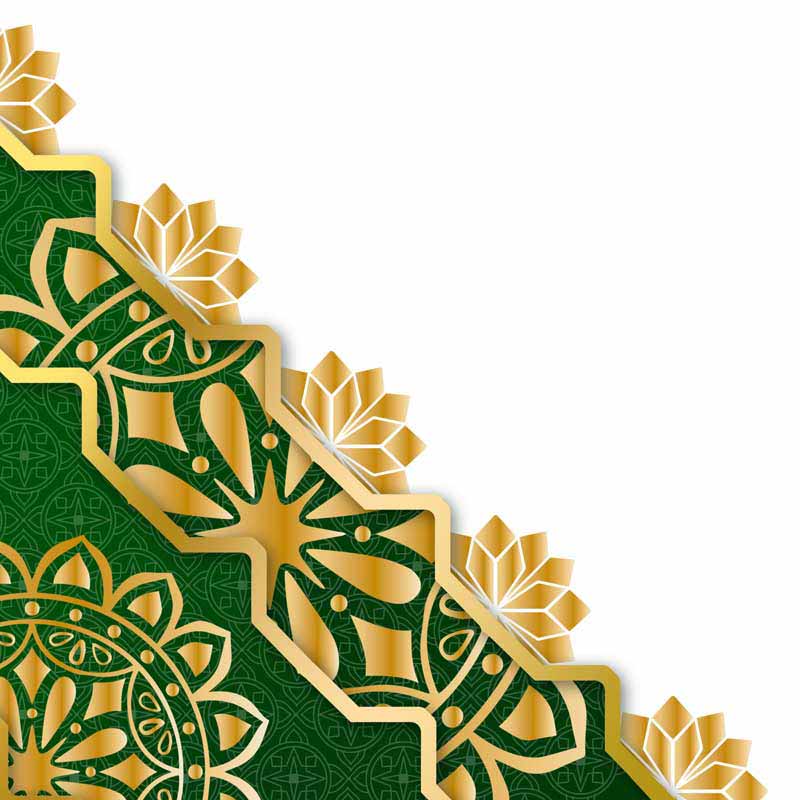 دانلود طرح لایه باز اسلیمی سبز و طلایی