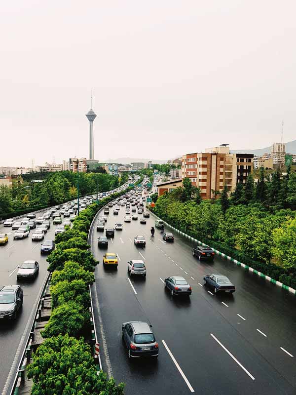 عکس شهر تهران در یک روز بارانی