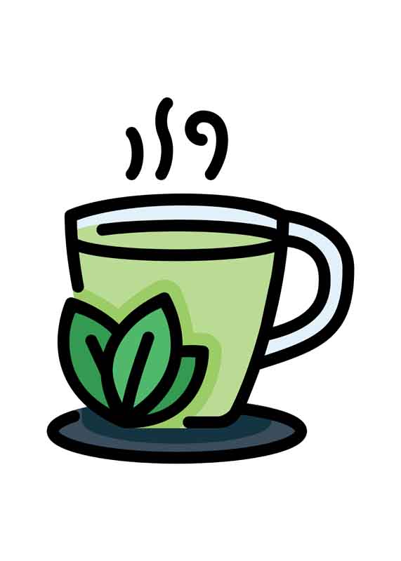 طرح کلیپ آرت چای سبز