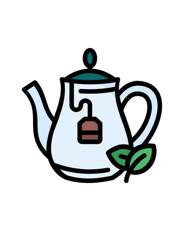 طرح کلیپ آرت قوری چای گیاهی
