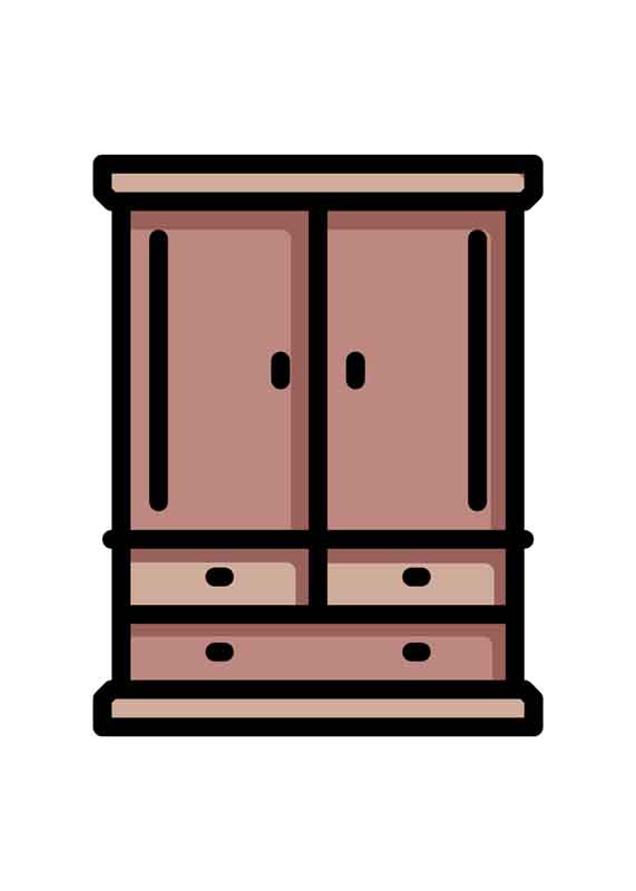 طرح کلیپ آرت کمد دیواری بزرگ