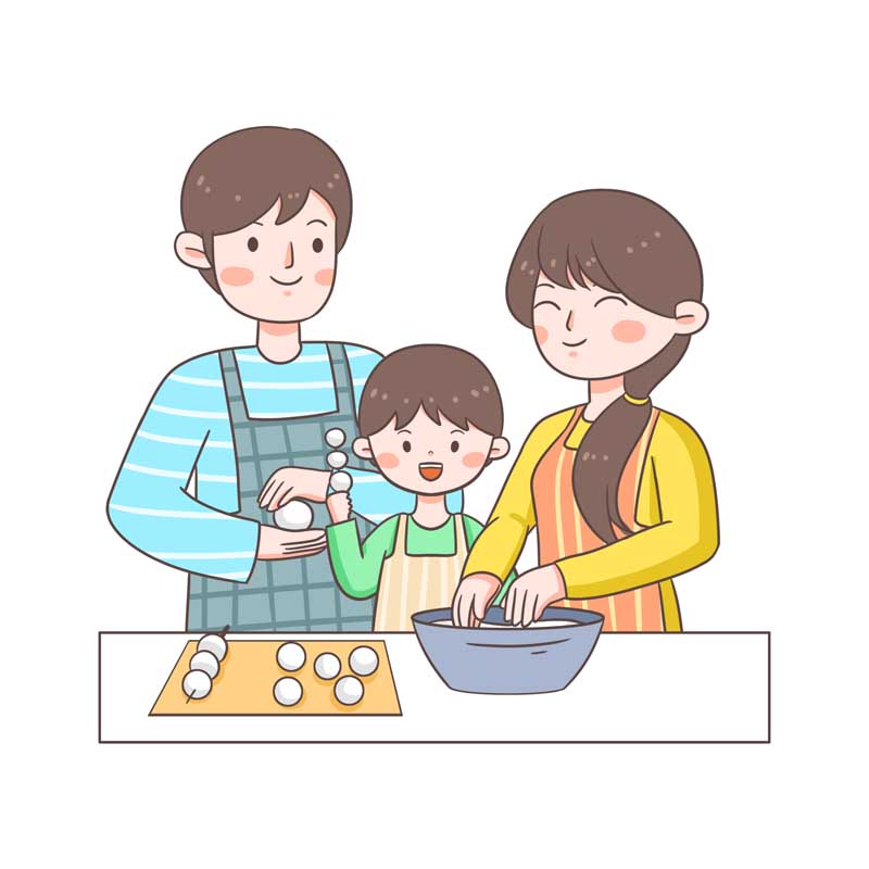 طرح لایه باز کلیپ آرت آشپزی خانوادگی
