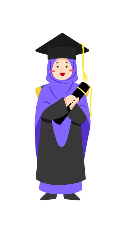 طرح لایه باز کلیپ آرت دختر دانشجو