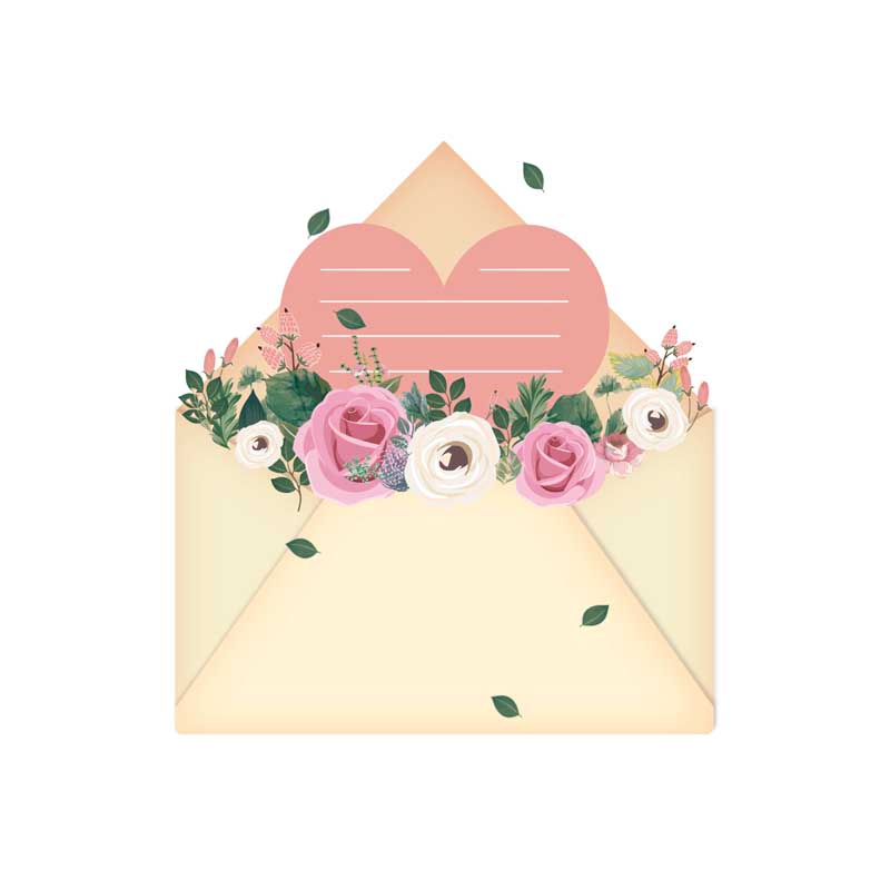 طرح لایه باز کلیپ آرت نامه عاشقانه