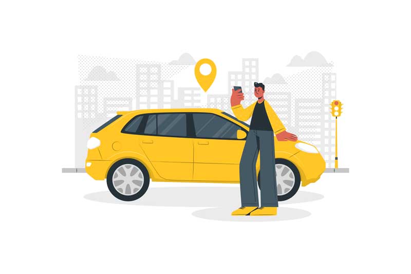 دانلود وکتور مفهومی تاکسی اینترنتی