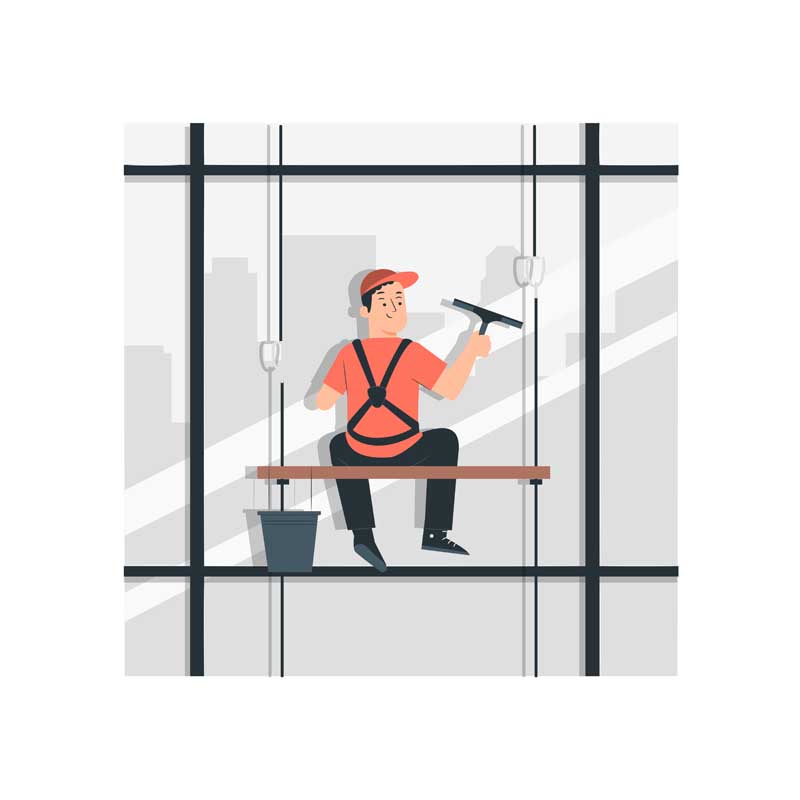دانلود وکتور مفهومی پاک کردن شیشه ها
