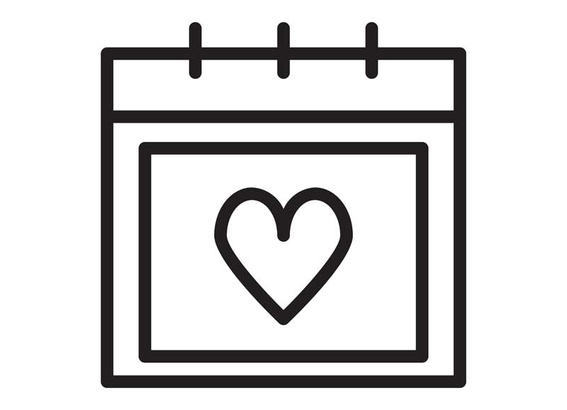 دانلود طرح آیکون تقویم عشق