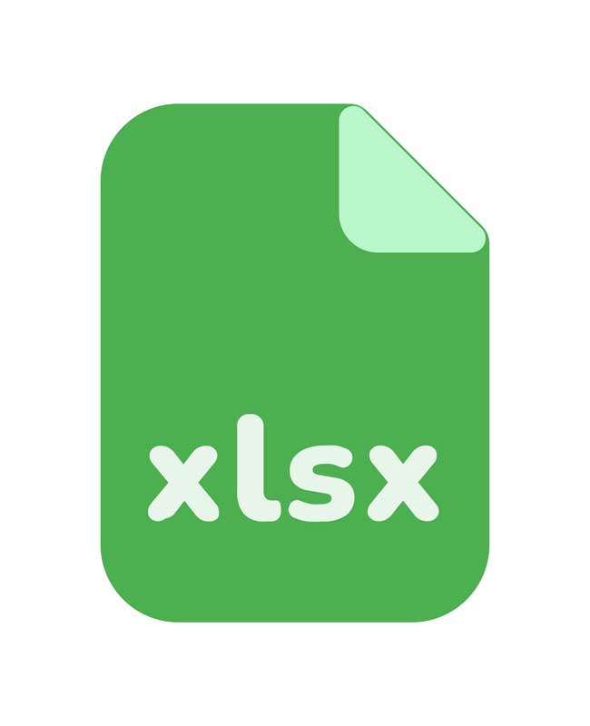 طرح آیکون فایل xlsx