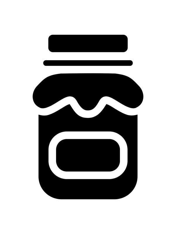 طرح آیکون شیشه مربا مشکی