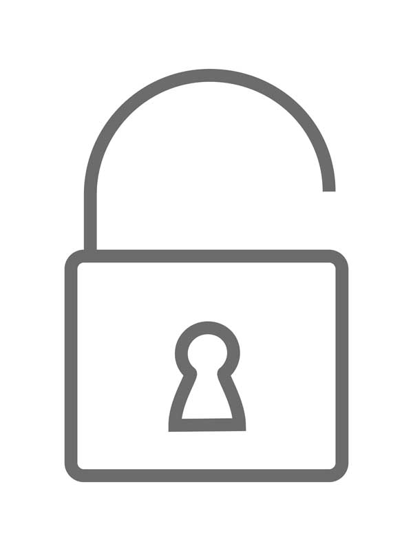 طرح آیکون قفل طوسی باز