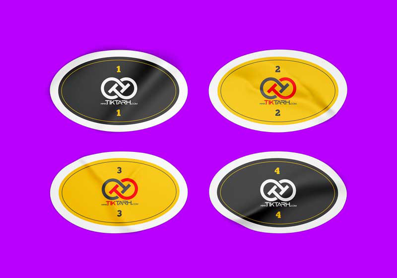 موکاپ برچسب های بیضی