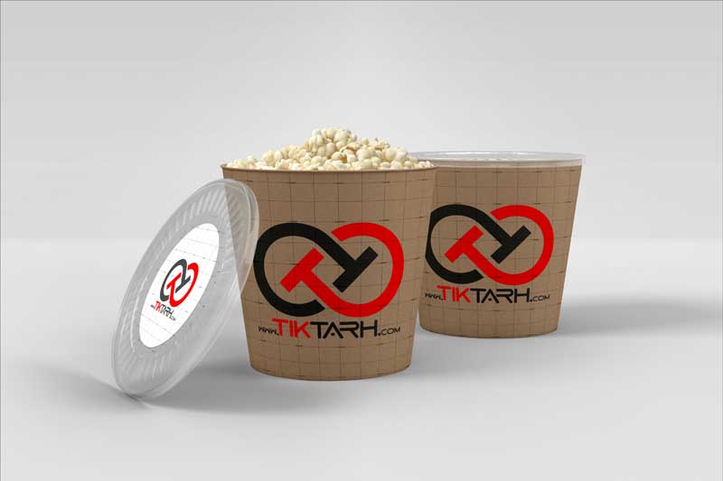 موکاپ دو عدد ظرف مقوایی یکبار مصرف
