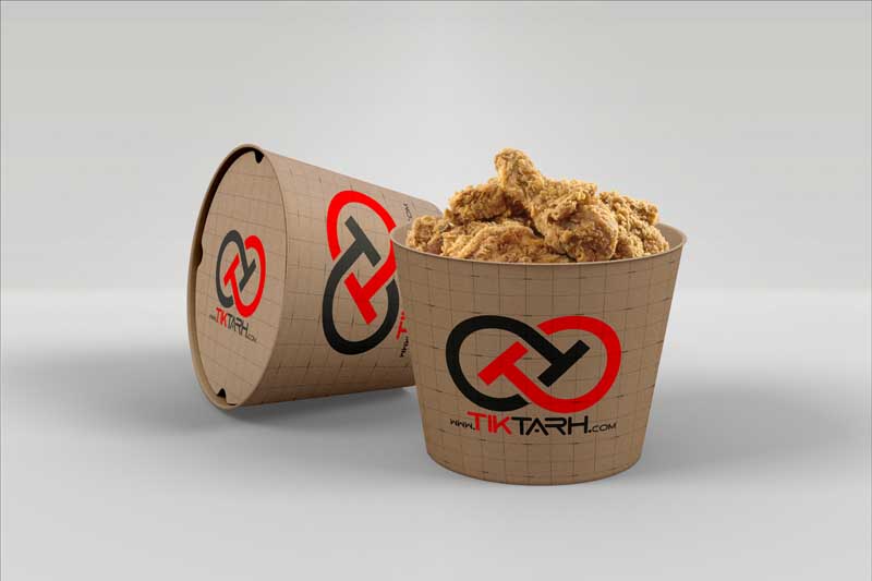 موکاپ دو عدد ظرف غذا یکبار مصرف