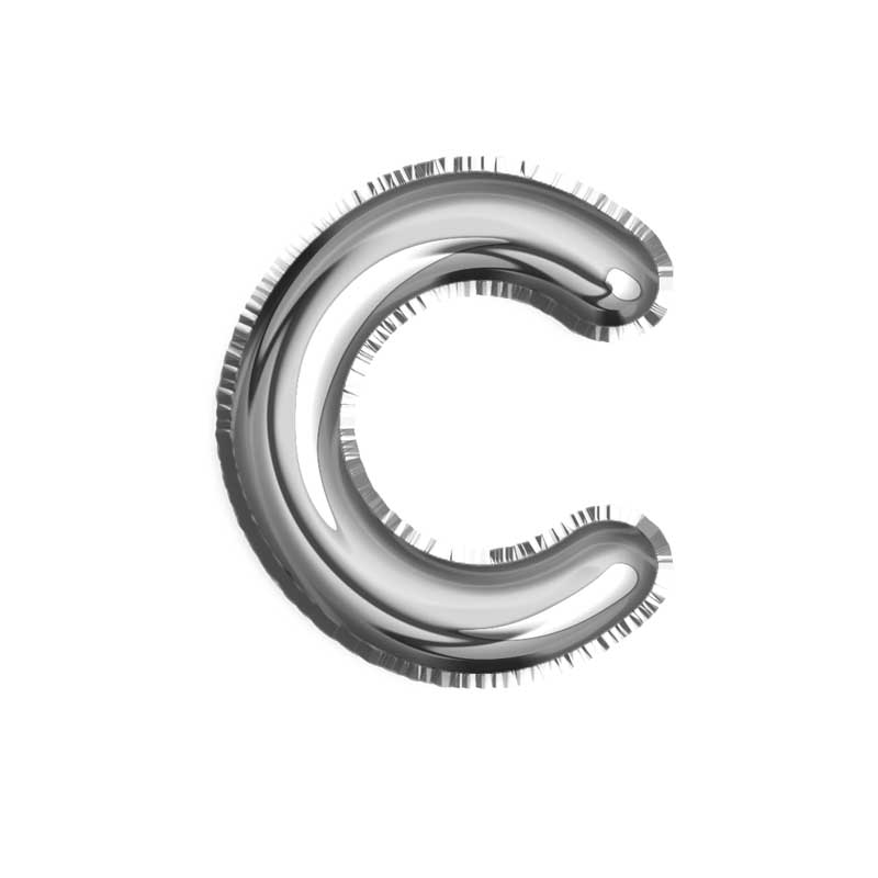 طرح کلیپ آرت بادکنک فویلی حرف C