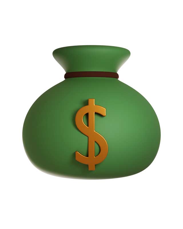 طرح کلیپ آرت کیسه پول سبز
