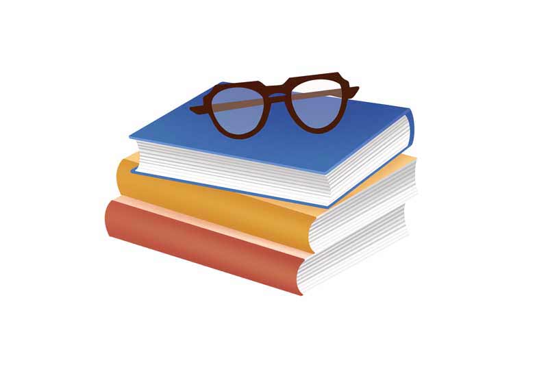 کلیپ آرت لایه باز کتاب و عینک